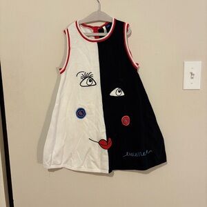 Little Me Black and White Sleeveless Sundress